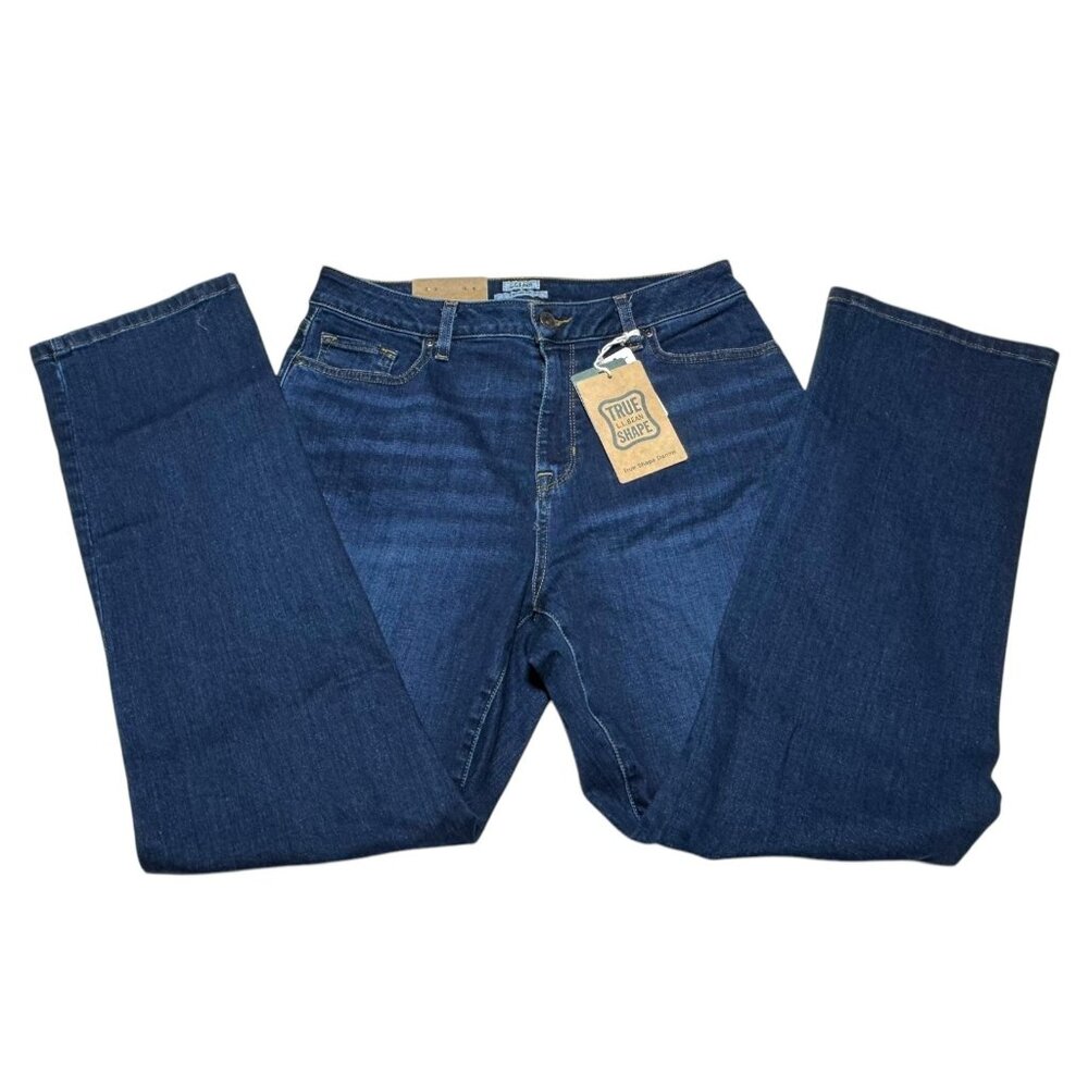 NWT L.L. Bean True Shape Jeans Straight Cut Blue Size 12